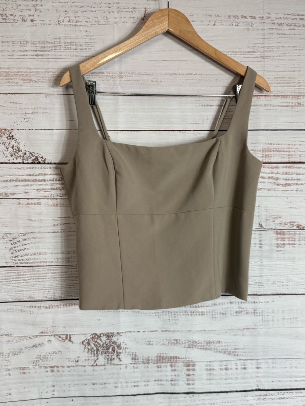 Abercrombie & Fitch Taupe Square Neck Sleeveless Top